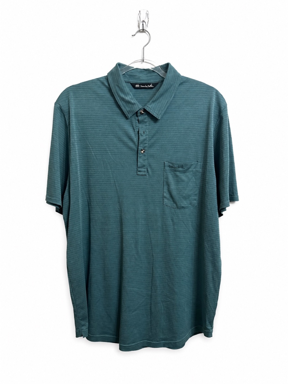 Travis Mathew Green/Teal Short-Sleeve Polo Shirt